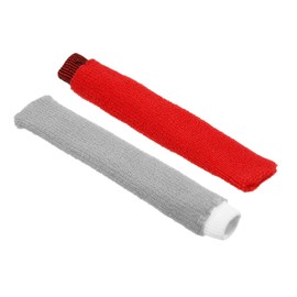 PATIKIL Cotton Feeling Badmin Thong Towel Grips, 2 Pack Nylon Tennis Racquet Overgrip Racket Grip Hand Glue, Anti Slip Wet Band for Golf Bike Handles, Gray/Red