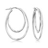 Ross-Simons Italian Sterling Silver Double-Oval Hoop Earrings