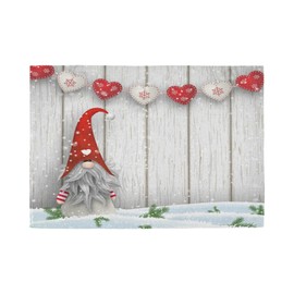 Mnsruu Christmas Placemats, Set of 6, Christmas Gnome Placemats for Dining Tables, Hessian Double Sided