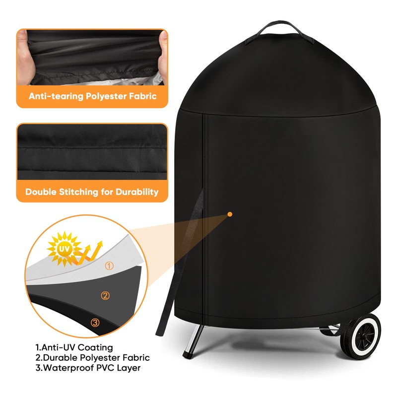 iCOVER Grill Cover for Weber 22 Inch Charcoal Kettle- Heavy