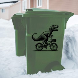 Extra Large 460mm 'Dinosaur on a Bicycle' Transparent/Clear Sticker Decal for Windows/Cars/Walls (DC00127415)