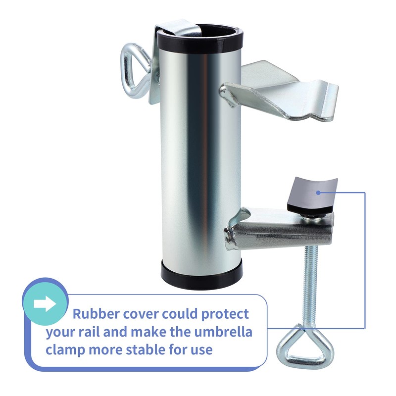 MOLIGOU Deck Umbrella Clamp, Patio Balcony Umbrella Stand Clip, Parasol