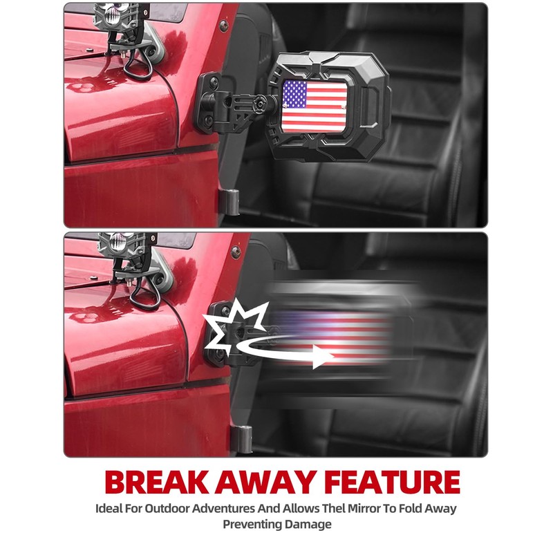 NKCELL POWER Mirrors Doors Off Compatible with Wrangler JK