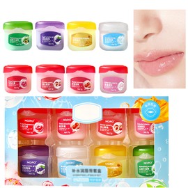 8 Stück Lippenbalsam, Hydrating Lip Balm, Fruchtig Lippenpflege Set, Feuchtigkeitsspendender Lippenbalsam, Lippenmaske Geschenkset, Tag Nacht Hydratisierende Lippen Salbe für Verblassende Lippenlinien