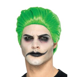 Smiffys Slick Trickster Wig, Green , Halloween Cirque Sinister Fancy Dress, Halloween Dress Up Wigs