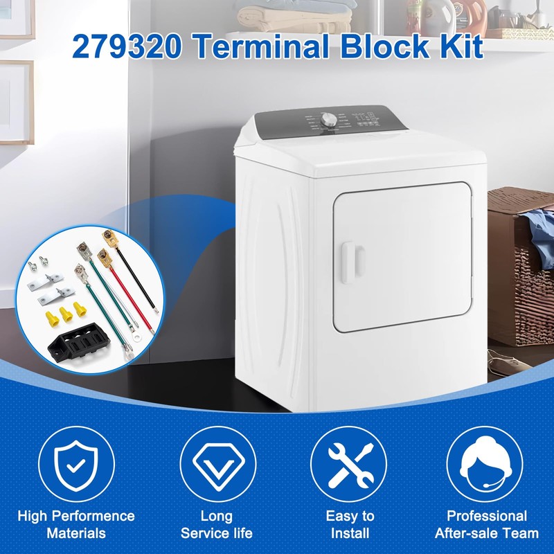 279320 14201229 Dryer Terminal Block Kit Compatible with Whirlpool Kenmore