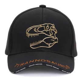 COLORATA Tyrannosaurus Skull Sports Cap (Black / One Size Fits All) Dinosaur Skeleton Hat Cap Baseball Cap Men's Gift, Black