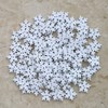Supvox 50pcs White Snowflake Buttons Assorted Holiday Collection Snowflake Buttons