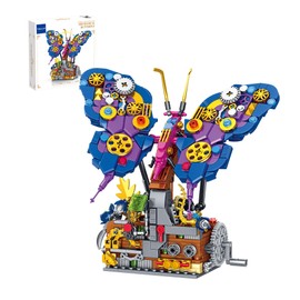 TAIKONLAB Steampunk Butterfly Building Block Set Toy, Creative Mechanical Connection System with Wing Strikes for Animal Models, Clamping Blocks for Children and Adults (594 Pieces)