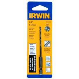 Irwin Tools 4935636 Oxide Hex Shank Drill Bit, 1/8-Inch, Black