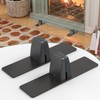 Base Stands for Glass Fireplace Screen, Black Bases for Supporting