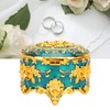 Retro Round Trinket Storage Organizer with Rose Pattern Round Metal
