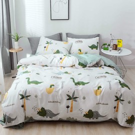 Getiya cartoon bedding set for children, adults, chic bedding set with pillow case, natural cotton duvet cover with cute pattern, zip, bedding set for children