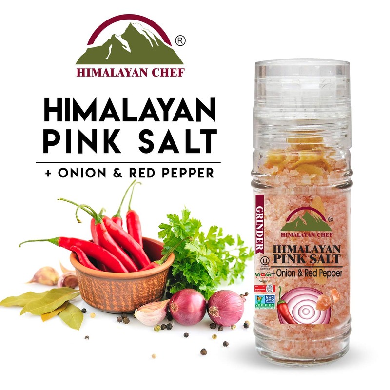 Himalayan Chef Onion & Red Pepper with Himalayan Salt, Glass