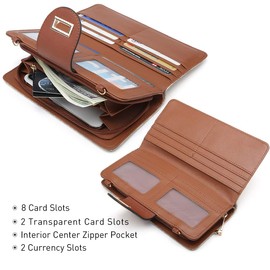 MKP COLLECTION - Bolso bandolera pequeño para mujer, con cierre para teléfono celular, cartera y bolsos, para tarjetas de crédito con correa de cadena, Beige, 7.8"W x 4.3"H x 1.5"D, portafolios