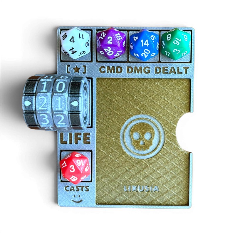 Comand Zone Tray with Life Counter and Dice for MTG