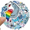 Bifarde 50Pcs Cute Shark Stickers - Kawaii Ocean Waterproof Vinyl