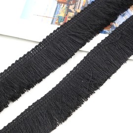 5 Metres 2.5 cm Tassel Fringe Trim Fringe Ribbon Cut Fringe Decorative Ribbon Decorative Ribbon Decorative Border Dance Fringe Sewing Accessories for Clothing, Costumes, DIY Sewing, Curtains,