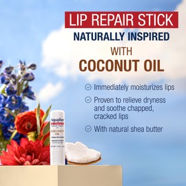 Aquaphor Naturally Inspired Lip Repair Stick with Coconut Oil and Natural Shea Butter, Hydrating Lip Balm Immediately Relieves Dryness and Soothes Chapped Lips, 0.17 Oz Stick, Pack of 3
