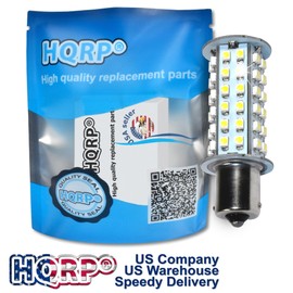 HQRP 10-Pack BA15s Bayonet Base 66 LEDs SMD 3528 LED Bulb Cool White 6300K-7000K 10-30V DC 5W 320-370 Lumen Compatible with #1141#1156 Casita RV Interior/Porch Replacement DC