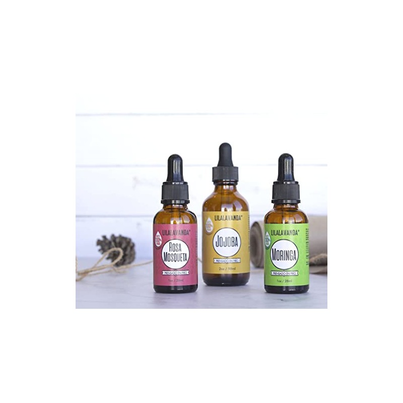 LilaLavanda – Kit Trío Facial: Rosa Mosqueta, Moringa y Jojoba