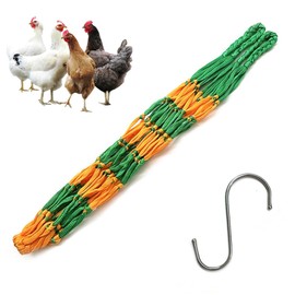 BEPSYOM 1 Piece Chicken Hanging Feeder Net with 1 Hook, Chicken Feeder, Chicken Food Mesh Bag for Chickens, Geese and Ducks
