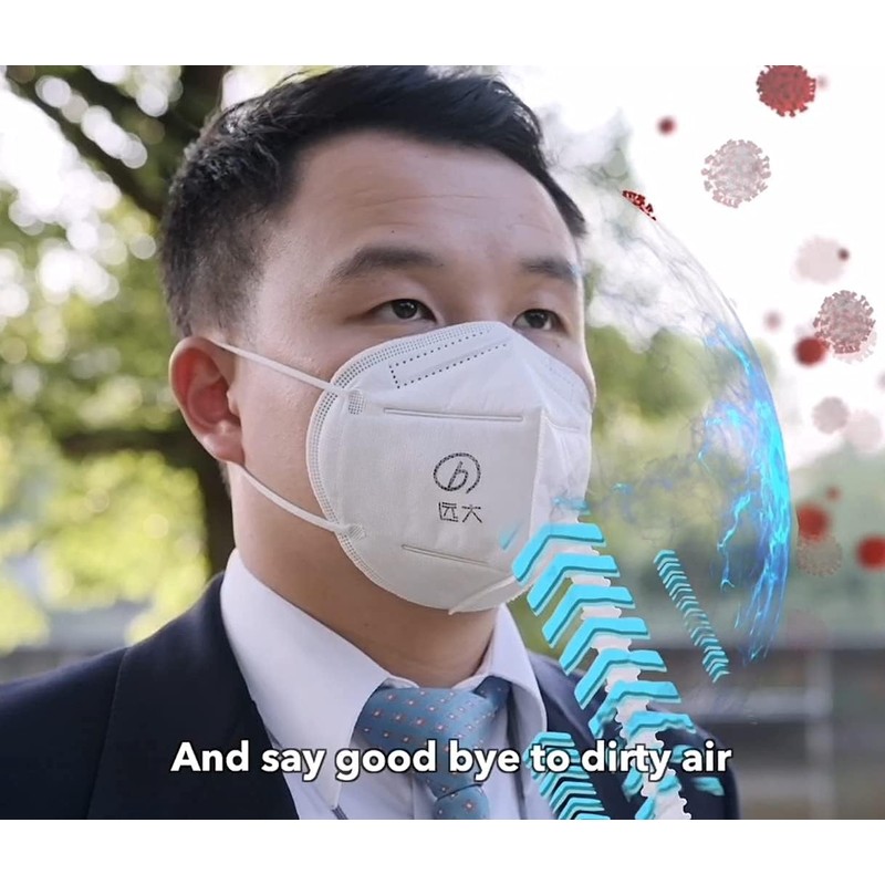 BROAD Breathe Easier AirPro Mask Rechargeable Reusable Air Purifying Respirator