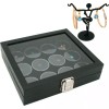 FindingKing Glass Top Jewelry Display Case With 12 Gem Jar