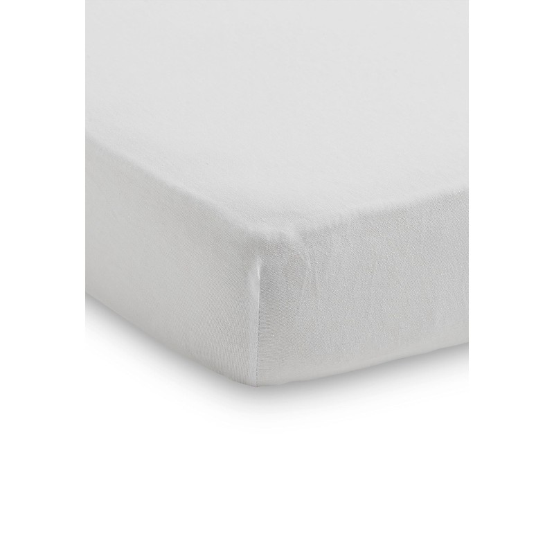 Jollein Jersey Fitted Sheet, 60 x 120 cm, White, Pack