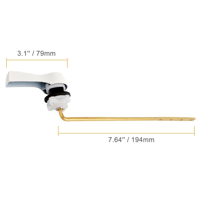 Hibbent Universal Metal Front Mount Toilet Handle Replacement Kit, Brass