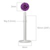 Evonix 2pc 16g Amethyst CZ Bioplast Labret Flexible Lip Stud