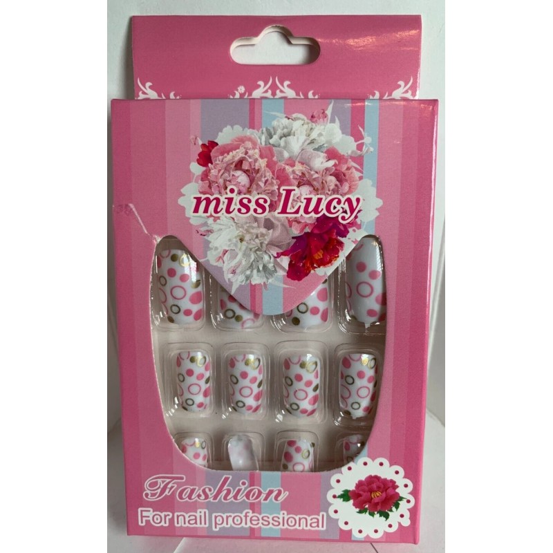 Miss Lucy Fashion Nails 12p Set FULL KIT white base