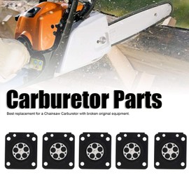 Piezas de carburador 10PCS Juego de juntas de membrana de carburador de motosierra para motosierra ZAMA 180 C1U / MS210 230250 Accesorios - Negro