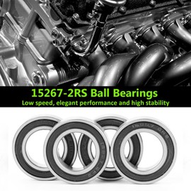 Hilitand 4pcs Ball Bearing, 15267-2RS Rubber Sealed Bearing, Deep Groove Ball Bearing for Machine Tool 15x26x7 mm