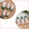 SINHOT Almond Press on Nails Medium - Dark Green Gradient