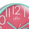 MPM Quality Design Wall Clock, Turquoise/Pink, Date Display, Precise Quartz