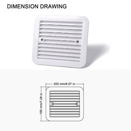 Ronyaoko RV Vent Window Kit Louvered Air vents,Exhaust fan installation cover,Rainproof board For Car Truck Camping RV, White inner net
