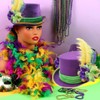Bdecoll 2 Pack Mardi Gras Costume Hats with Purple Green