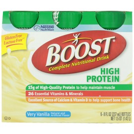 BOOST BOOST High Protein Balanced Nutritional Drink, Very Vanilla, 8 FL OZ (Pack of 6)