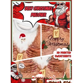 Ella Lust Mens Funny 3d Printed Sweatshirts - Novelty Unisex Hilarious Christmas Jumpers Ugly Xmas Pullover Cat Crewneck Long Sleeve Top Fancy Dress Outfits(Skin,M,1410r)