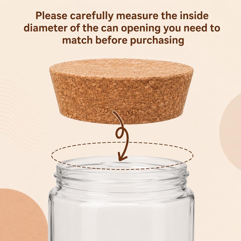 2 Pcs 3~3.5 Inch Tapered Cork Stoppers, Cork Bottle Stoppers