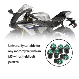 CGEAMDY Pack of 10 Windscreen Nuts, 5 mm Motorcycles Windscreen Screws, Multifunctional Car Accessories, for Motorcycles Windscreens (Green)