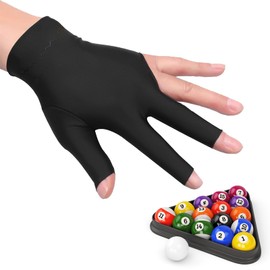 MSKS 3 Fingers Show Gloves Quick-Dry Breathable Anti Slip Billiard Glove Snooker Billiard Pool Gloves Billiard Accessories for Billiard Shooters Left Hand for Men Women
