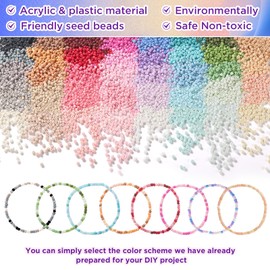 Funtopia 3 mm Beads for Bracelets, 39 Colours, 9600 Pieces Bead Set, Bracelets, DIY Beads, Beads for Threading Bead Set, Children, Adults, for Craft Set