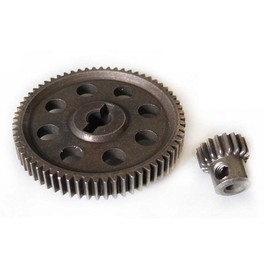 JFtech 11184 & 11119 Differential Steel Metal Main Gear 64T & Motor Gear 17T Combo for RC HSP 1/10 Car Truck