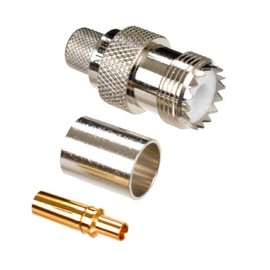 AIR802 UHF Female or SO-239 Crimp Connector CA400, Times Microwave LMR400, RG8 or Equivalent Cables