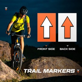 Humyoun 150 Pcs Racing Course Trail Marker Arrow Sticker Arrow Sign Directional Signs Floor Markers Flashing Arrow Signs Outdoor Camping Hiking Hunting Driving, 8 x5