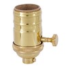B&P Lamp® Heavy Turned Brass Socket with Brass Knob, Polished