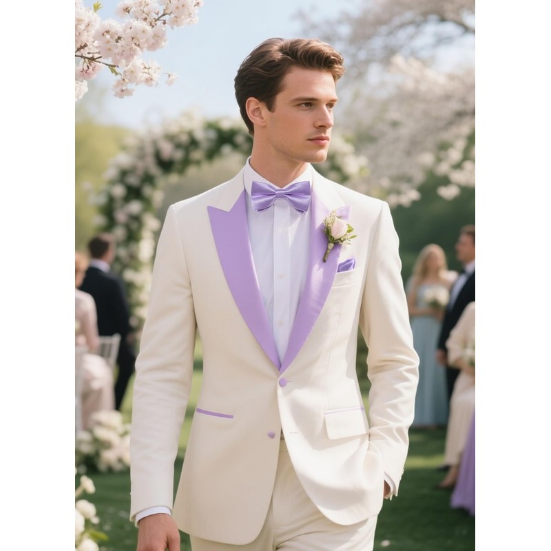 DiBanGu Mens Lavender Bow Ties Solid Color Ajustable Pre-tied Bowtie