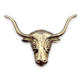 STOCKPINS Texas Longhorn Steer Lapel Pin – Vintage Gold Cowboy Hat Pin for Men & Women, Perfect for Hats, Backpacks, & Jackets, Proud Texan Accessory 10-Pack